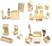 FREDA mobilier pour maison de poupées en bois 26 pièces