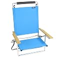 5 pos. Low Seat / LayFlat Aluminum Beach Chair Light Blue