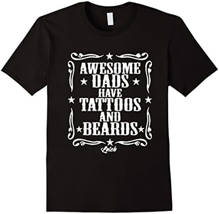 Men's Awesome Dads Have Tattoos And Beards T-Shirt XL Black