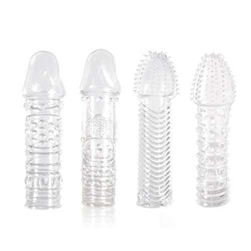 4pcs/set crystal condom reusable penis extender cock ring penis e…