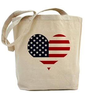 CafePress American Heart Tote Bag - Standard Multi-color