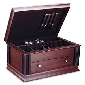 1 Drawer Providence Dark Mahogany Silverware Chest with Black Lining by 