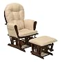 Stork Craft Hoop Glider and Ottoman Cushion in Cherry/Beige