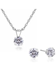 10k Gold Swarovski Pendant Necklace and Earrings Jewelry Set