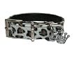 Bellas Luxury Leather Cheetah Print Dog Collar with Swarovski Charm, Cheetah Print - Small 13"