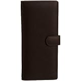 Hydestyle Womens Pratico Nappa Leather 12 Card Tab Wallet Chocolate Brown LW0418