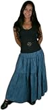 Skirt, Rayon, Full Length, Tiered - Blue. Sizes Medium - Extra Large