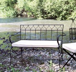 Classic Iron Folding Garden Bench - Black