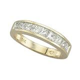 14K Yellow Gold 1 ct. Princess Cut Diamond Wedding Band
