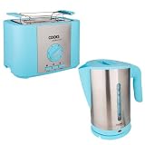 Cooks Professional Brushed Stainless Steel 2200W Kettle & 800W Toaster Set - Blue  from Cooks Professional