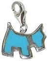 Chrysalis Sterling Silver Ladies' Scottie Dog Charm Blue Enamel