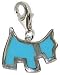 Chrysalis Sterling Silver Ladies Scottie Dog Charm Blue Enamel