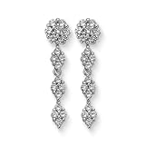 14K White Gold 3/4 ct. Diamond Dangle Earrings