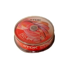 TDK 8cm DVD-RW 1.4GB camcorder discs 10 disc spindle