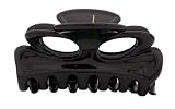 Caravan Large Rounded Teeth Cats Eyes Opening Hair Claw Black