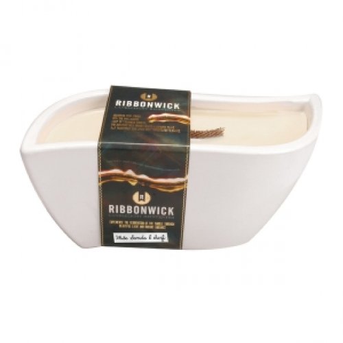 WHITE SANDS SURF Decor White Medium RibbonWick Scented Candle