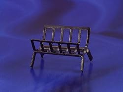 Dollhouse Miniature Fireplace Log Holder in Black Metal