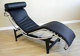 Wholesale Interiors 990a-Black Black Le Corbusier Chaise Lounge Chair