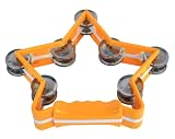 De Rosa Star Tambourine - Yellow - 28 Jingles - Yellow (Includes Complimentary Mini Guitar & Pick)
