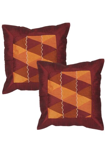 Imagen principal de Hecho a mano indio del bordado y parche Cojín Trabajo cover set tamaño 16 X 16 pulgadas Juego de 2 piezas