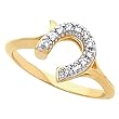 14K Yellow Gold Diamond Horseshoe Ring - 0.06 Ct.