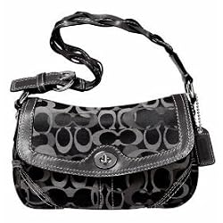 Coach Signature Optic Chelsea Flap Shoulder Bag 11093 Black