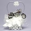 Motorcycle and Heart Cake Topper
