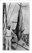 Historic Print (L): [Man holding fishing rod standing next to swordfish hanging from rope on pier]