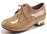 ELILY Women's High Gloss Patent Leather Oxford