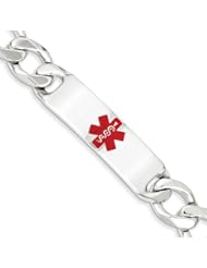 Sterling Silver Polished Medical Figaro Anchor Link ID Bracelet, Best Quality Free Gift Box Satisfaction Guaranteed