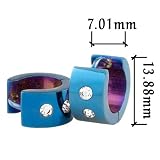 Blue Double April Birthstone Stainless Steel Mens Hoop Earrings