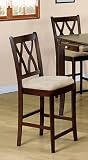 Set of 2 Contemporary Style Dark Cherry Finish Barstools