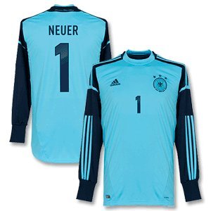 Adidas DFB Deutschland Torwart-Trikot Neuer Nr.1 EM2012 Farbe: hellblau/dunkelblau, Größe: L