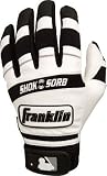 Franklin Yourh White/Black Shok-Sorb Batting Gloves