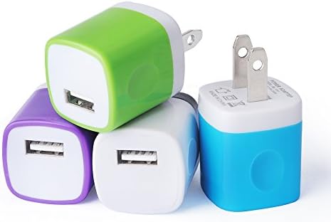 USB Charger, INEER 4-Pack 1Amp USB Power Home Travel Adapter Wall Charger for iPad, Tablet, iPhone 6, 6s, 6s Plus, 6 Plus, Samsung Galaxy S7 Edge, S6 Edge, HTC, LG, Sony, PS4, Goggle, Nokia and More