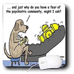 Londons Times Funny Medicine Cartoons - Fear Of Psychiatric Community - Mouse Pads