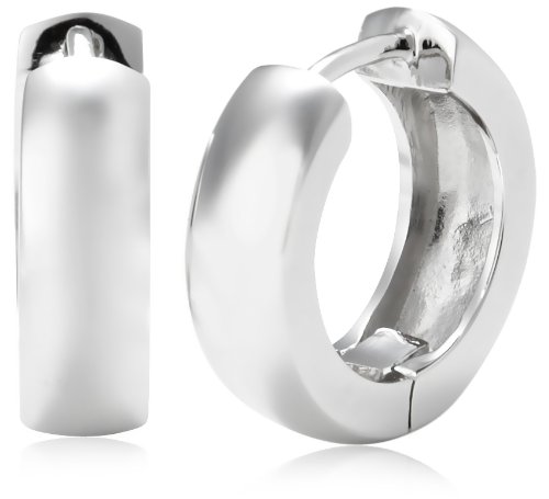 MTS Creole Earring 925 Sterling Silver Rhodium-Plated High Gloss Pendant No. HS00040