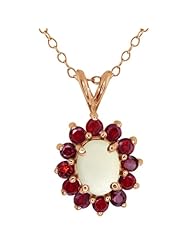2.13 Ct Oval/cabouchon White Opal Rhodolite Garnet Gold Plated Silver Pendant