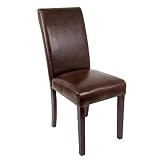 Parsons Chair with Dark Brown Leather - BT-350-DKBRN-LEA-158-GG by Flash Furniture