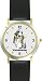 Basset Hound (MS) Dog - WATCHBUDDY DESIGNER DELUXE TWO-TONE THEME WATCH - Arabic Numbers-EVENING TWILIGHT STYLE - Gray Dial with Black Leather Strap-Size-Large ( Men's Size or Jumbo Women's Size )
