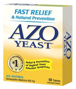 AZO Natural Yeast Symptom Prevention & Relief. , Lactose Free, 60 Tablet  Boxes (Pack of 3)