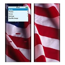 American Flag Design Decal Skin Sticker for Apple iPod nano 2G (2nd Generation) 2GB/ 4GB/ 8GB Player
