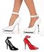SEDUCE-431, 5 Stiletto Heel Ankle Strap Pump in 3 Colors up to Size 16