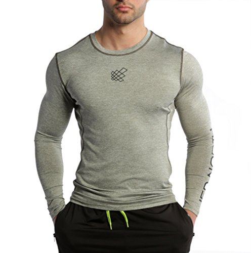 Jed North Men's Bodybuilding Workout Long Sleeve Tee Slim Fit T Shirt for Gym