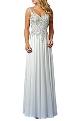 A-line Sleeveless Spaghetti Strap Cocktail Floor Length Chiffon Sweetheart 2015 Beaded Backless Evening Dress/Homecoming Dress/Prom Dress  with a Brush/Sweep Train 