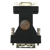 Gold Plated Black DVI to VGA Display Adapter (Male / Female) for PC / MAC / Sony PS3