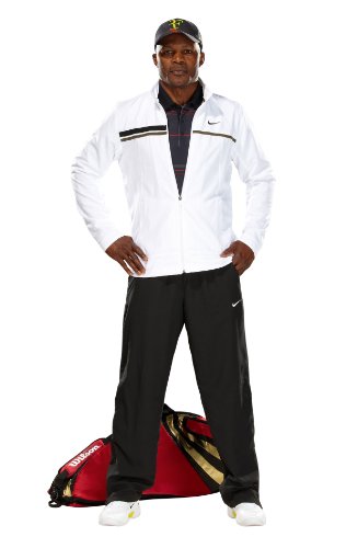 Nike Herren Tennisanzug Woven Warm Up, white/cargo khaki/black/cargo khaki, L, HN103100L