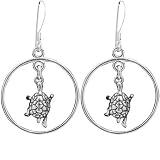 Dayna U Maryland Terrapins Sterling Silver Open Drop Earrings