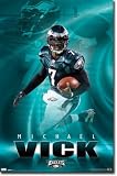 Philadelphia Eagles Michael Vick Sports Poster Print - 22x34 custom fit with RichAndFramous Black 22 inch Poster Hangers