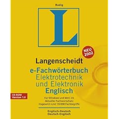 e-Fachw�rterbuch Elektrotechnik und Elektronik, Englisch-Deutsch/Deutsch-Englisch Englisch-Deutsch, Deutsch-Englisch. F�r Windows 95/98/2000/XP/NT 4.0. Rund 150.000 Fachbegriffe. Zugriff auf hunderttausende von Wortformen. Wortschatz-Aktualisierung �bers Internet